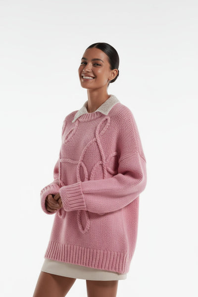 Sienna | Übergroßer Strickpullover Damen Rundhalsausschnitt