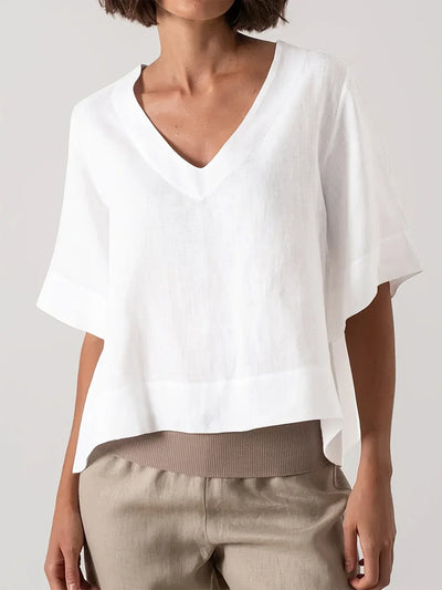 Mattea – Lässiges Locker Sitzendes Oberteil Mit V Ausschnitt