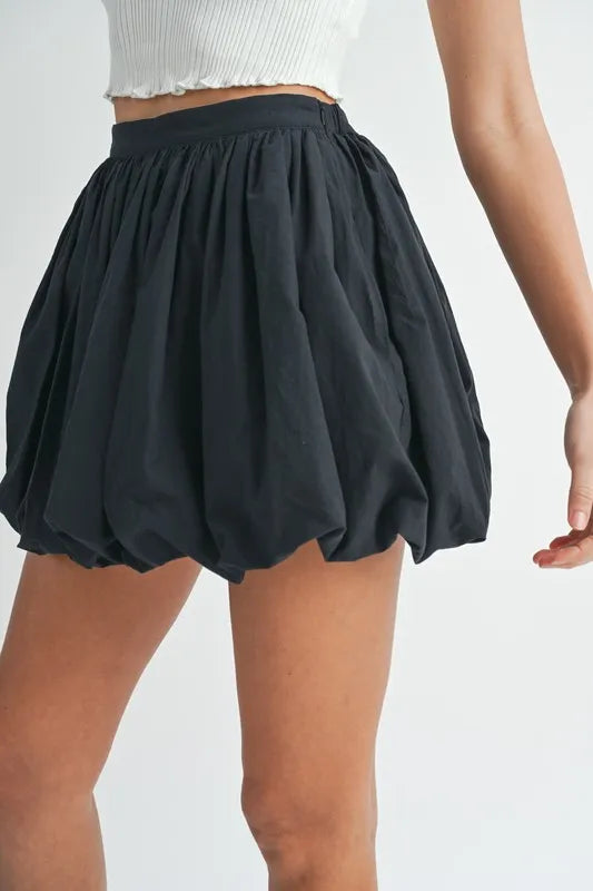 MABLE Poplin Bubble Mini Skirt