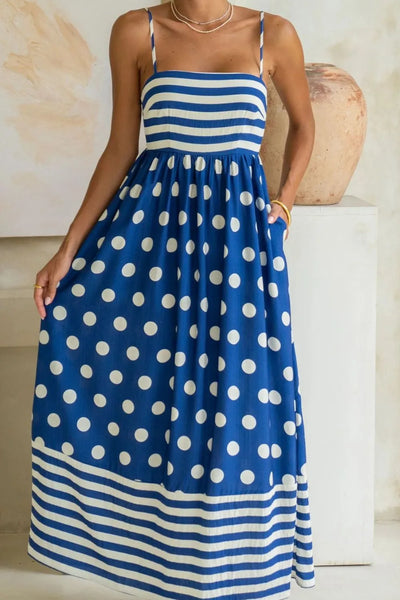 Polka Dot Square Neck Cami Dress