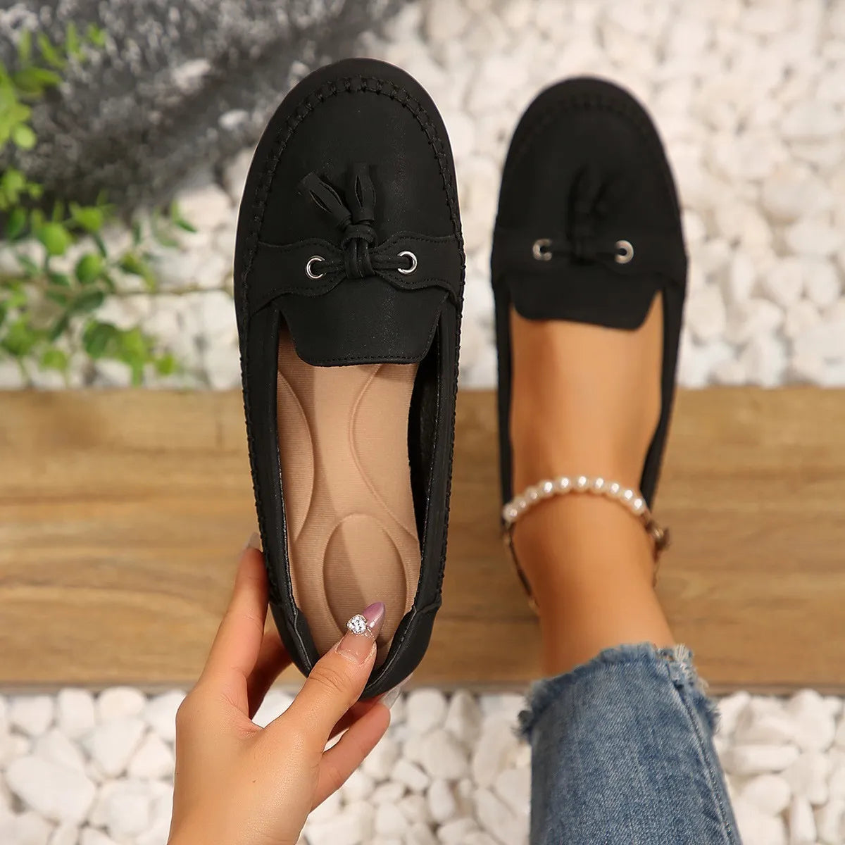 Round Toe Flat Slip-Ons