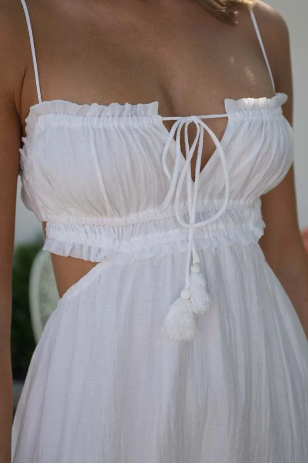 Cutout Square Neck Midi Cami Dress