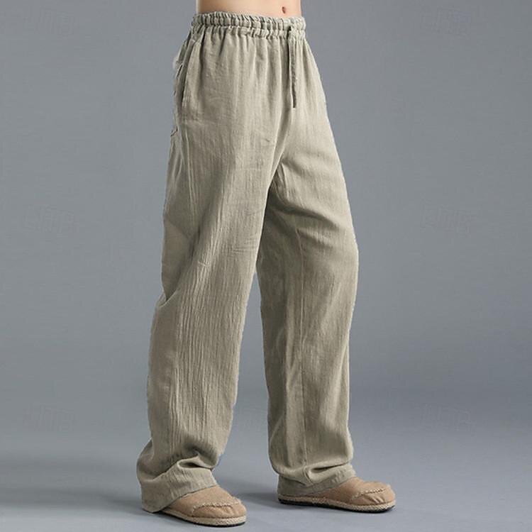 Classic Medieval Straight Leg Cotton Linen Trouser