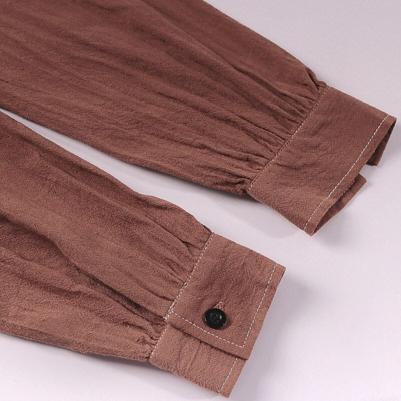 Pirate Style Lace-Up Poet Blouse