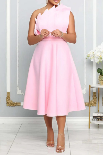 Ein-Schulter-Cocktailkleid für Damen | Midi