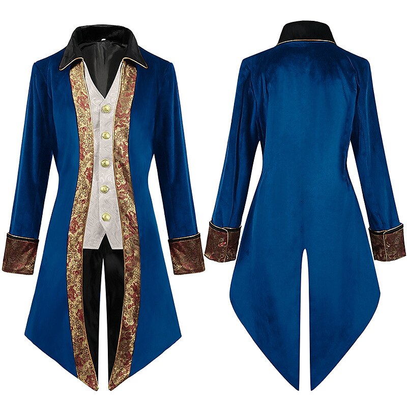 Men's Punk & Gothic Embroidered Tailcoat