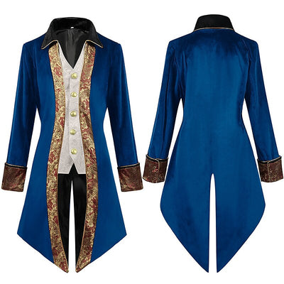 Men's Punk & Gothic Embroidered Tailcoat