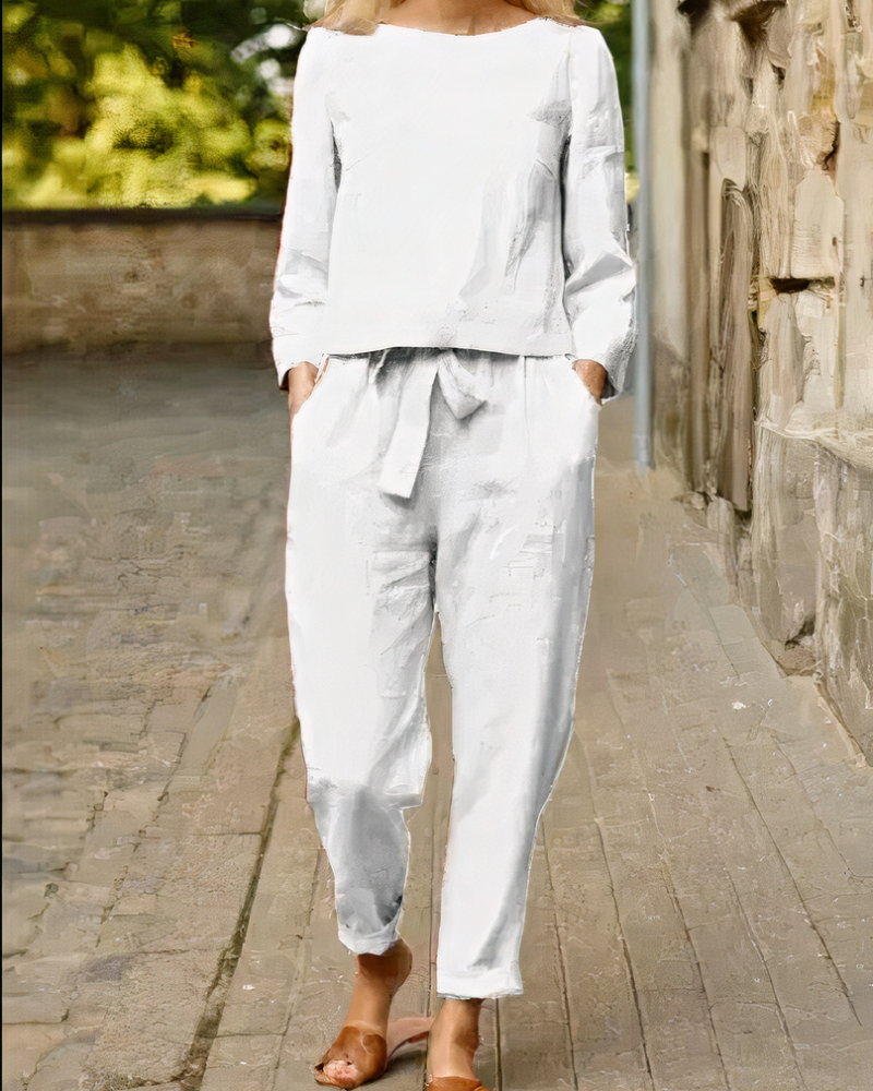 Elegantes Damen-Oberteil und Hosen-Set | Zweiteiler