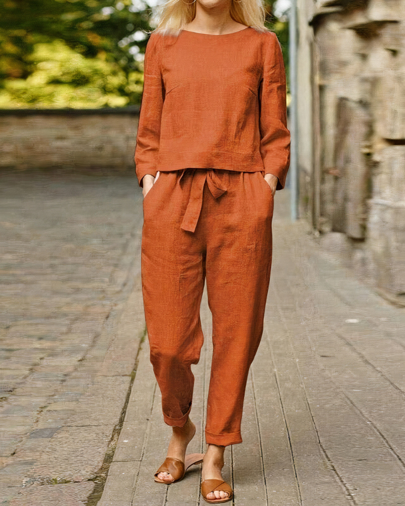 Elegantes Damen-Oberteil und Hosen-Set | Zweiteiler