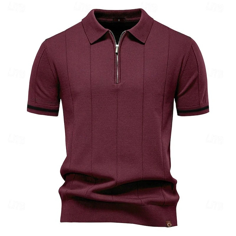 Elegantes Herren-Poloshirt mit Reißverschluss | Kurzarm