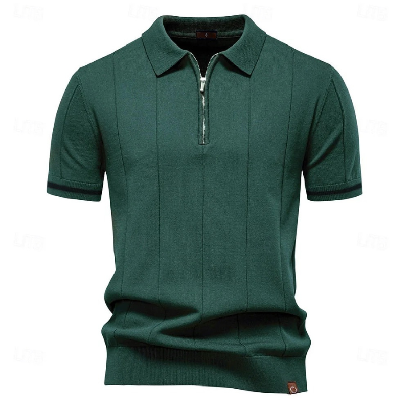 Elegantes Herren-Poloshirt mit Reißverschluss | Kurzarm
