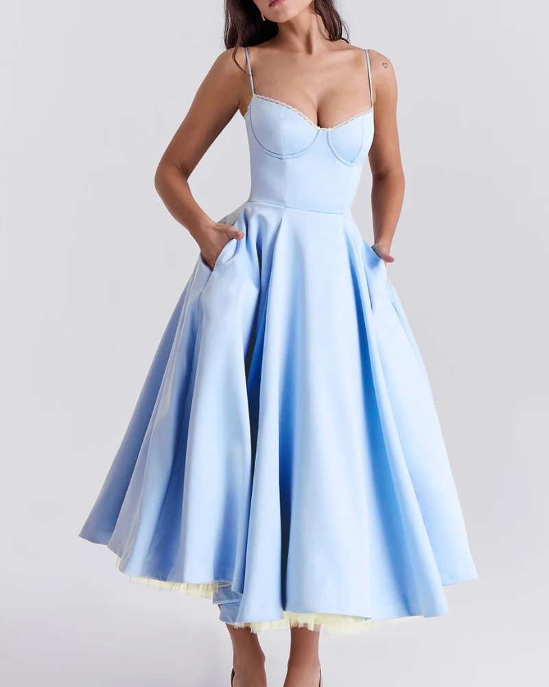 Elegantes Partykleid mit Volumen | Midi