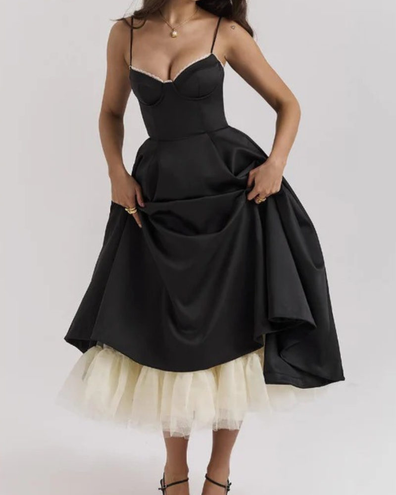 Elegantes Partykleid mit Volumen | Midi