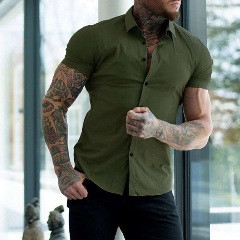Elegantes schmal geschnittenes Herrenhemd | Kurzarm