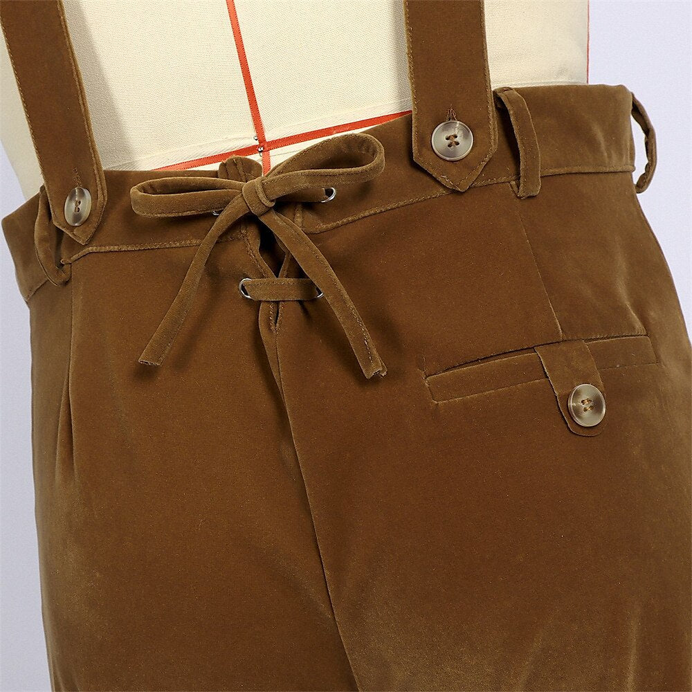 Oktoberfest Bavarian Embroidered Brown Lederhosen