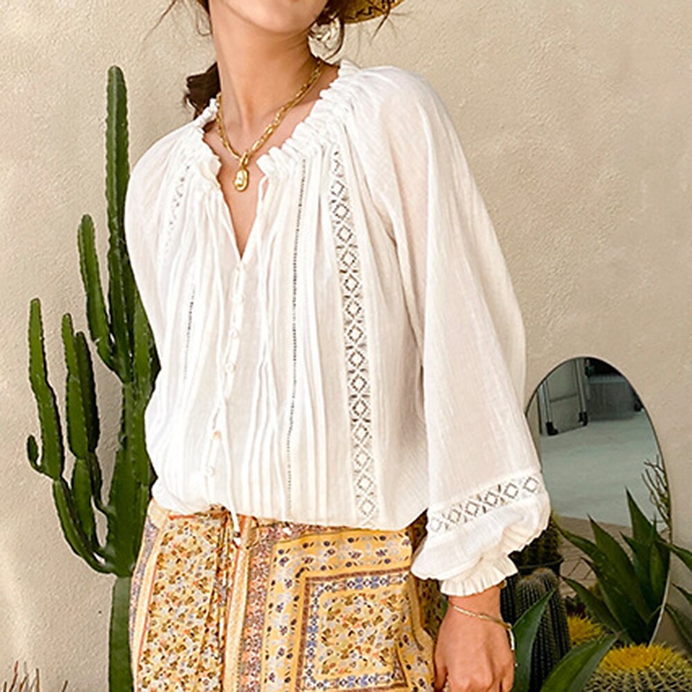 Classic Pleated Bohemian Blouse