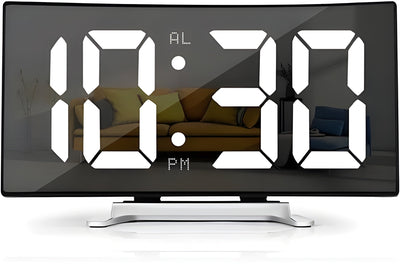 CurvaGlow Uhr - Moderne LED Kurven Wecker Uhr