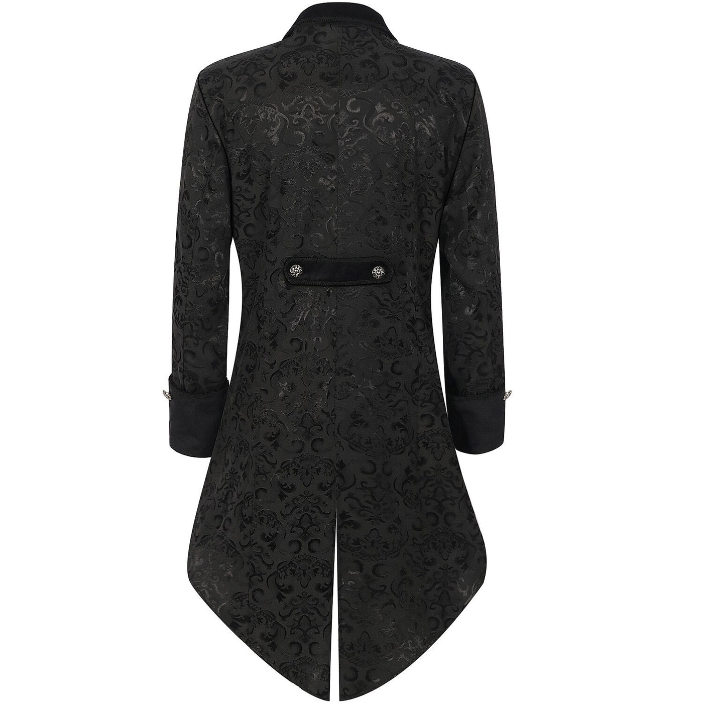 Men's Steampunk Black Brocade Tailcoat