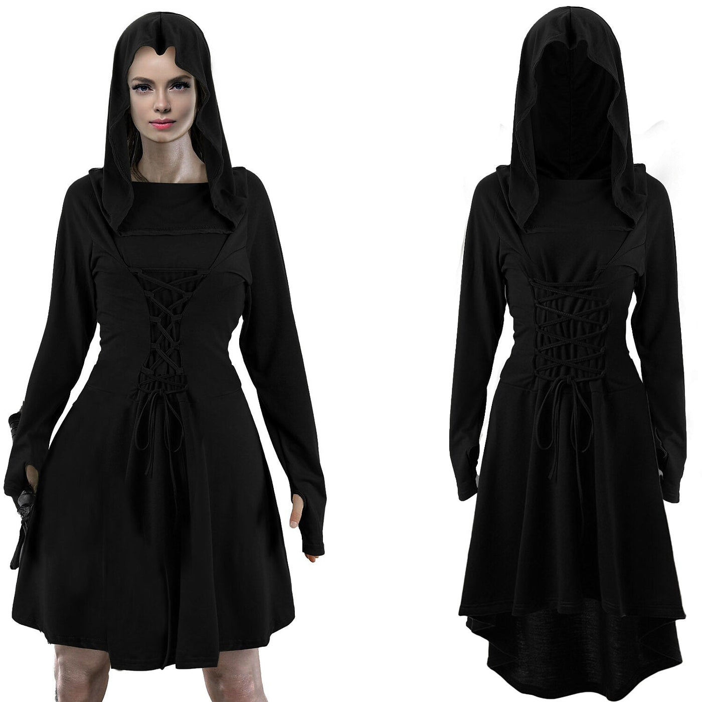 Medieval Fantasy Hooded Dress