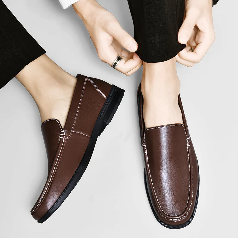 Elegante echte leder-loafers für Damen