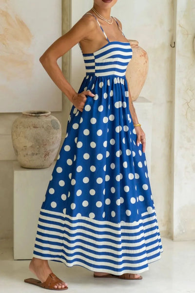 Polka Dot Square Neck Cami Dress