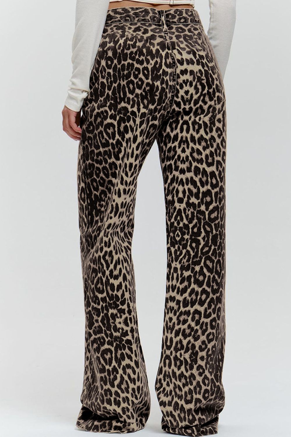 Leopard Wide Leg Pants with Pockets