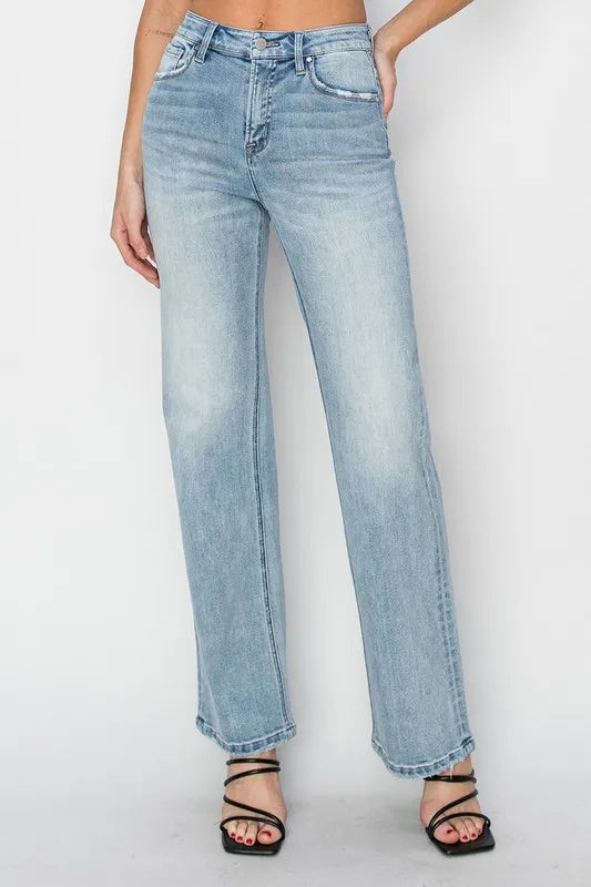 RISEN High Rise Straight Jeans