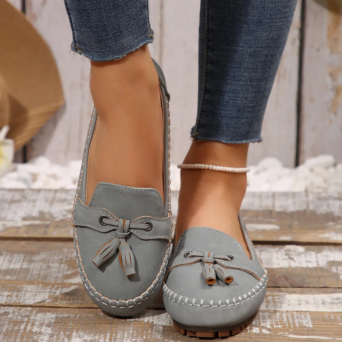 Round Toe Flat Slip-Ons