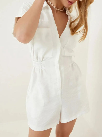 Johnny Collar Short Sleeve Romper