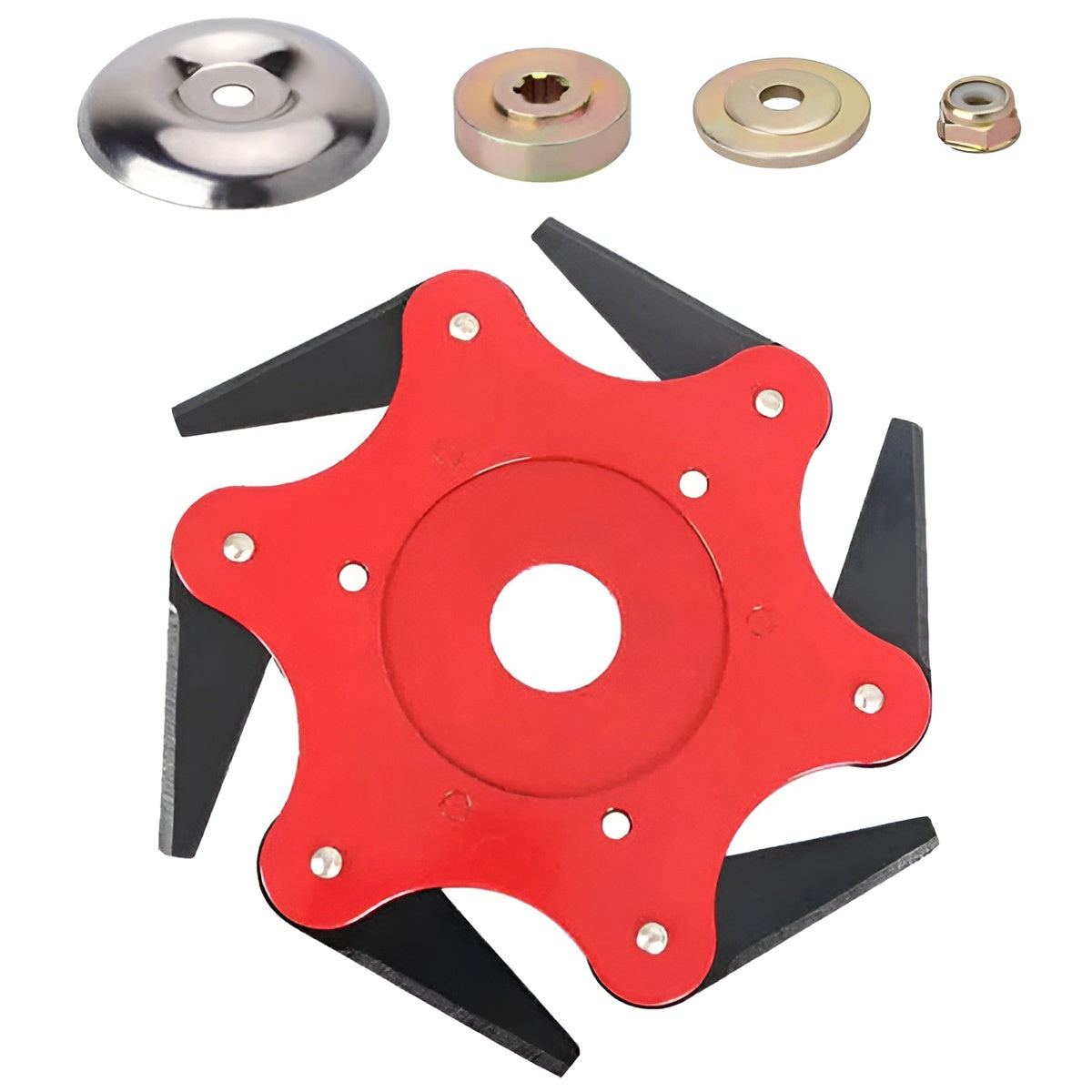 Rasentrimmerkopf mit 6 Klingen – Robuster Stahl für effektives Schneiden