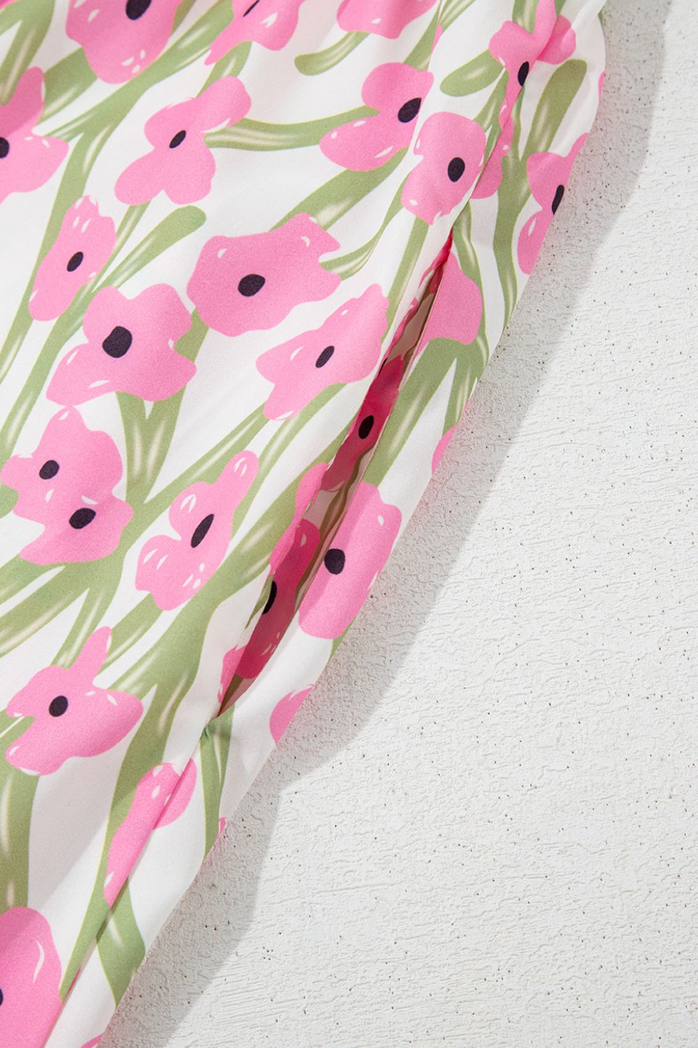 Floral Print Square Neck Ruffled Cap Sleeve Maxi Dress