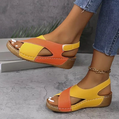 Heidi-Mode | Orthopädische Zweifarbige Schicke Sandalen