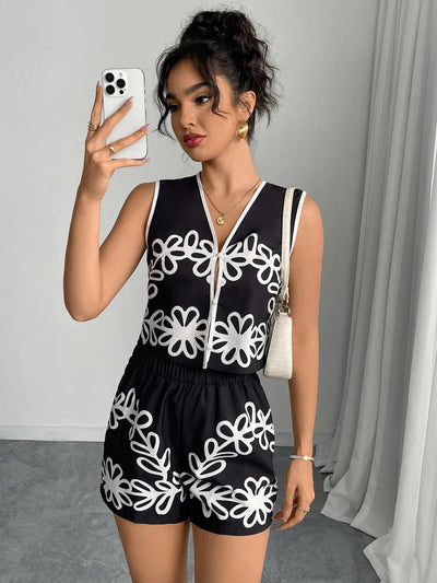 Mina | Blumenkombi und Shorts