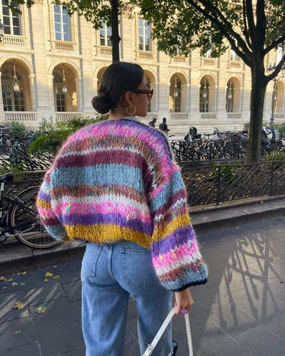 Heidi-Mode | Mehrfarbiger Strickpullover