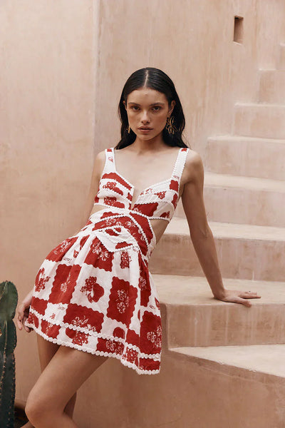 Olga | Kurzes V-Ausschnitt Sommerkleid