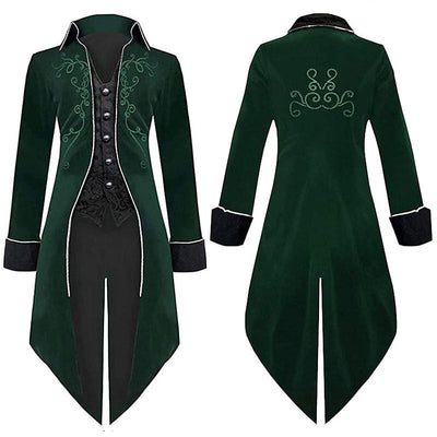 Men's Retro Steampunk Embroidered Tailcoat