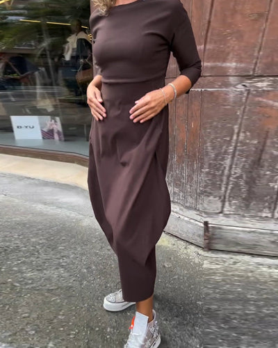 Elegantes Langarmkleid mit Taschen für Damen