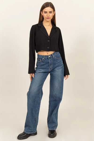 HYFVE Cropped Button-Down Blazer