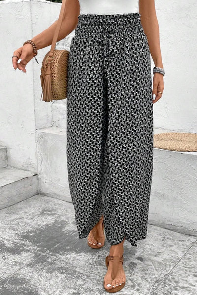 Slit Printed Wide leg Pants