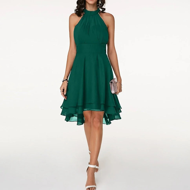 Fließendes Neckholderkleid für Damen | Mini