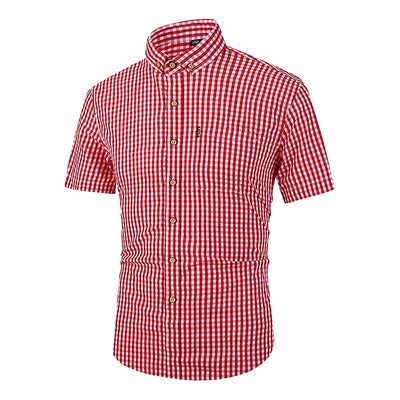 Men's Oktoberfest Gingham Short Sleeve Shirt