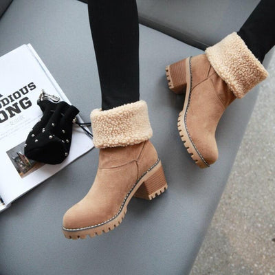 UFF Stiefel | Super warme Schneeboots mit Kunstfell-Futter und anpassbarem Schaft