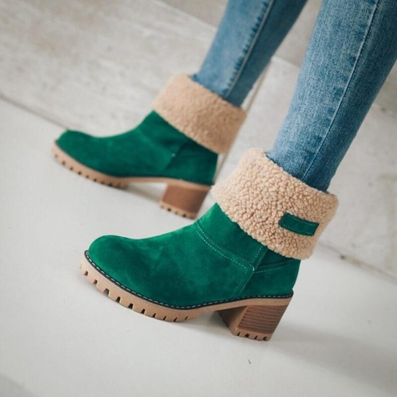UFF Stiefel | Super warme Schneeboots mit Kunstfell-Futter und anpassbarem Schaft