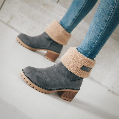 UFF Stiefel | Super warme Schneeboots mit Kunstfell-Futter und anpassbarem Schaft
