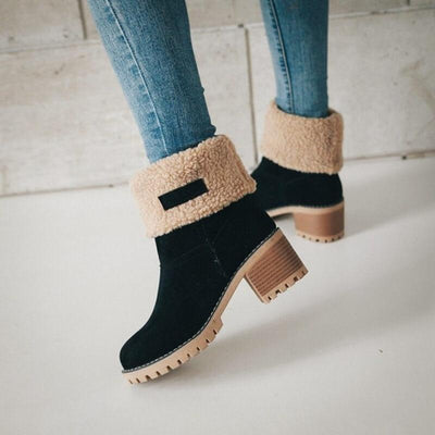 UFF Stiefel | Super warme Schneeboots mit Kunstfell-Futter und anpassbarem Schaft