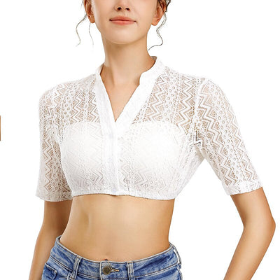 Oktoberfest Traditional Dirndl Blouse Lace Top