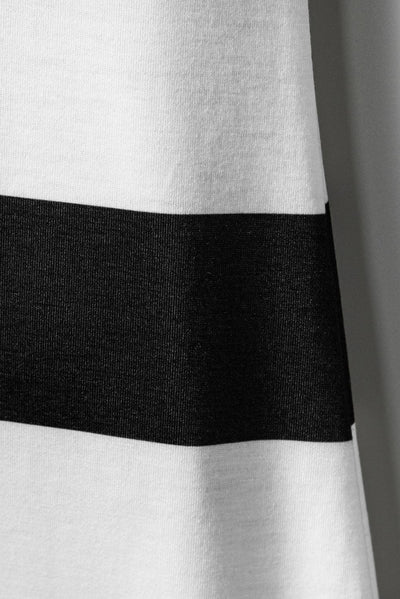 Heidi-Mode | Gestreiftes V-Ausschnitt Midi Kleid