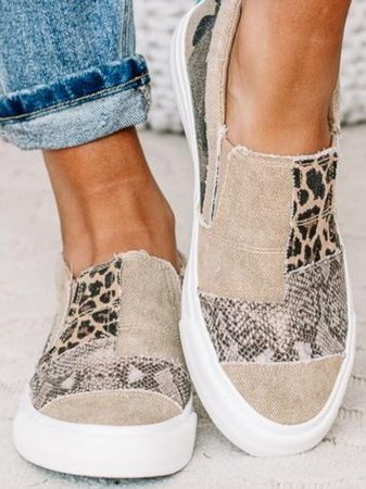 Atmungsaktive Tierdruck Slip-On-Schuhe Damen – Foresta