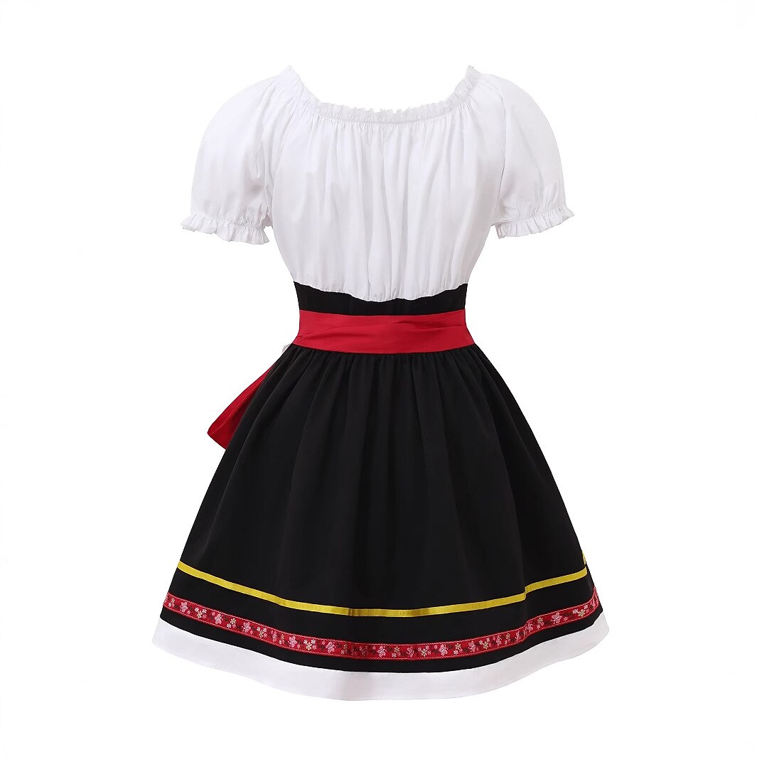 Bavarian Oktoberfest Short Red Dirndl Costume