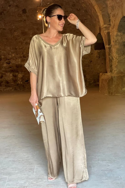 Britt - zweiteiliges satin-set